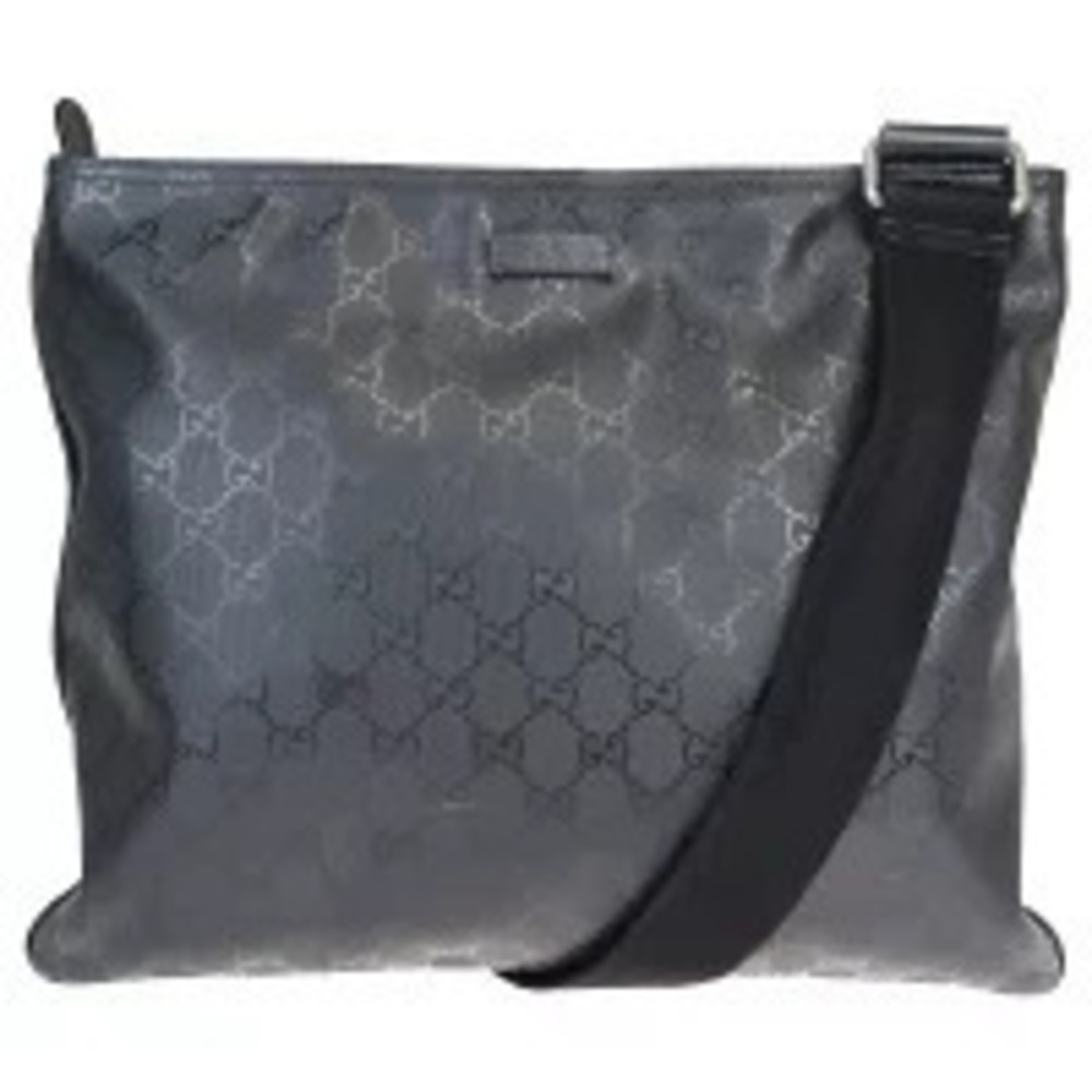 Gucci GG Imprime Leather Shoulder Bag Black